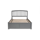 Solid Wood Full Platform Bed of with Twin Trundle in Gray