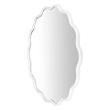 22 Inch White Round Wavy Mirror
