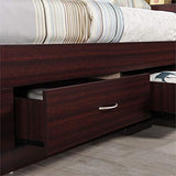 Bed with 3 Drawers in Mahogany