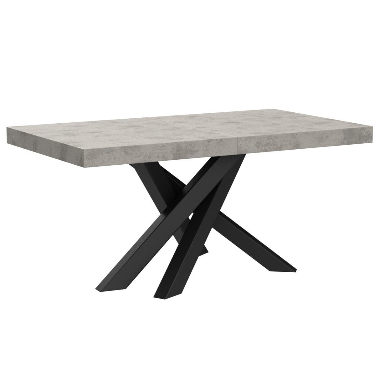 Emma 63(94,5) x35,4 in Extendable Dining Table, Concrete Effect, Grey