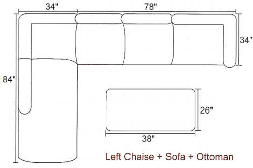 BOBKONA PDEX-F7615 Sectional w/Ottoman