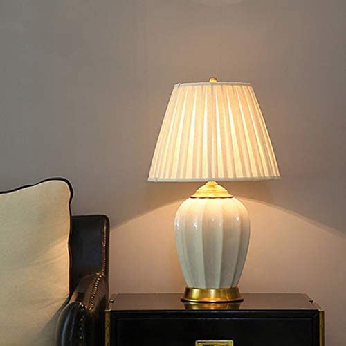 Desk Lamp Luxurious Chinese Ceramic Table Lamp Fashion Nightstand Lamp Fabric Lamp