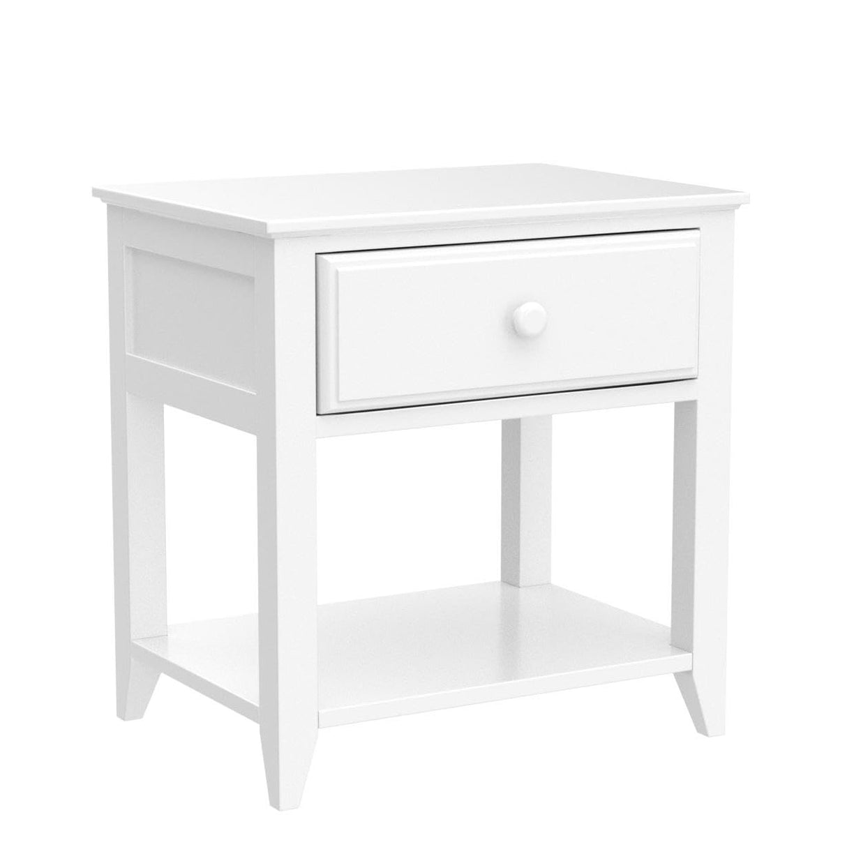 Nightstand with Drawer and Shelf, White