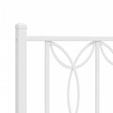 Tidyard Metal Bed Frame Without Mattress with Headboard White 59.1 x 78.7 Inch Platform Bed Frame, Easy Assembly Mattress Foundation for Bedroom Dorm Guest Room Style K