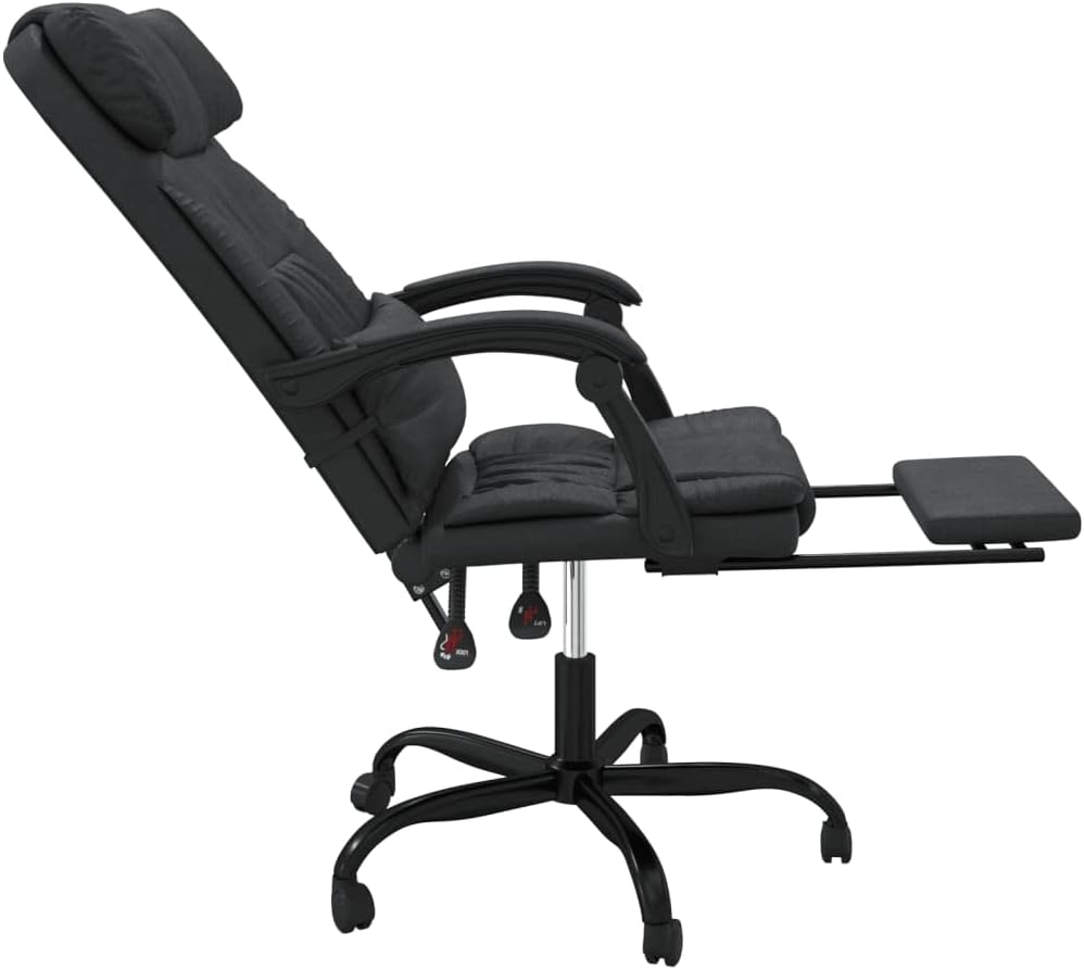 Reclining Office Chair Black Faux Leather (15.6 KG/34.32 LBS)