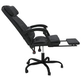 Reclining Office Chair Black Faux Leather (15.6 KG/34.32 LBS)