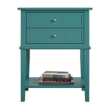 Franklin Accent Table with 2 Drawers, Emerald