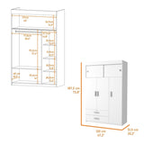 2-Door Modern Wood Spacious Bedroom Armoire