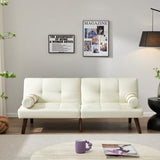 Sofa Bed, Linen Upholstered Modern Convertible Futon with Removable Armrests