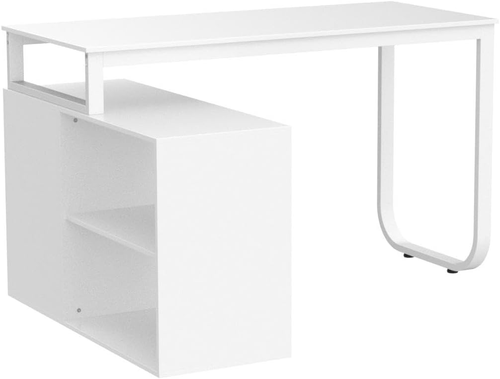 Large L-Shaped Computer Desk, 53" Home Office Desk with Storage File Cabinet