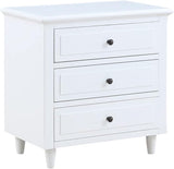 3-Drawer Nightstand,Modern Bedside Table for Bedroom,Wooden End Table,Storage Cabinet,Home Furniture（White）