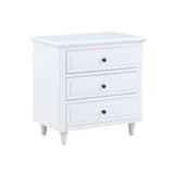 3-Drawer Nightstand,Modern Bedside Table for Bedroom,Wooden End Table,Storage Cabinet,Home Furniture（White）