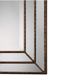 Grooved Metal Mirror in Metallic Bronze