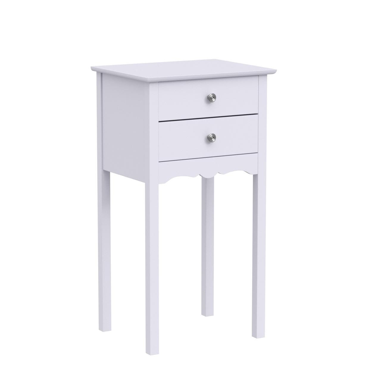 2 Pcs End Table w/ 2 Drawers Side Table Nightstand Multi-Purpose Accent Table Living Room