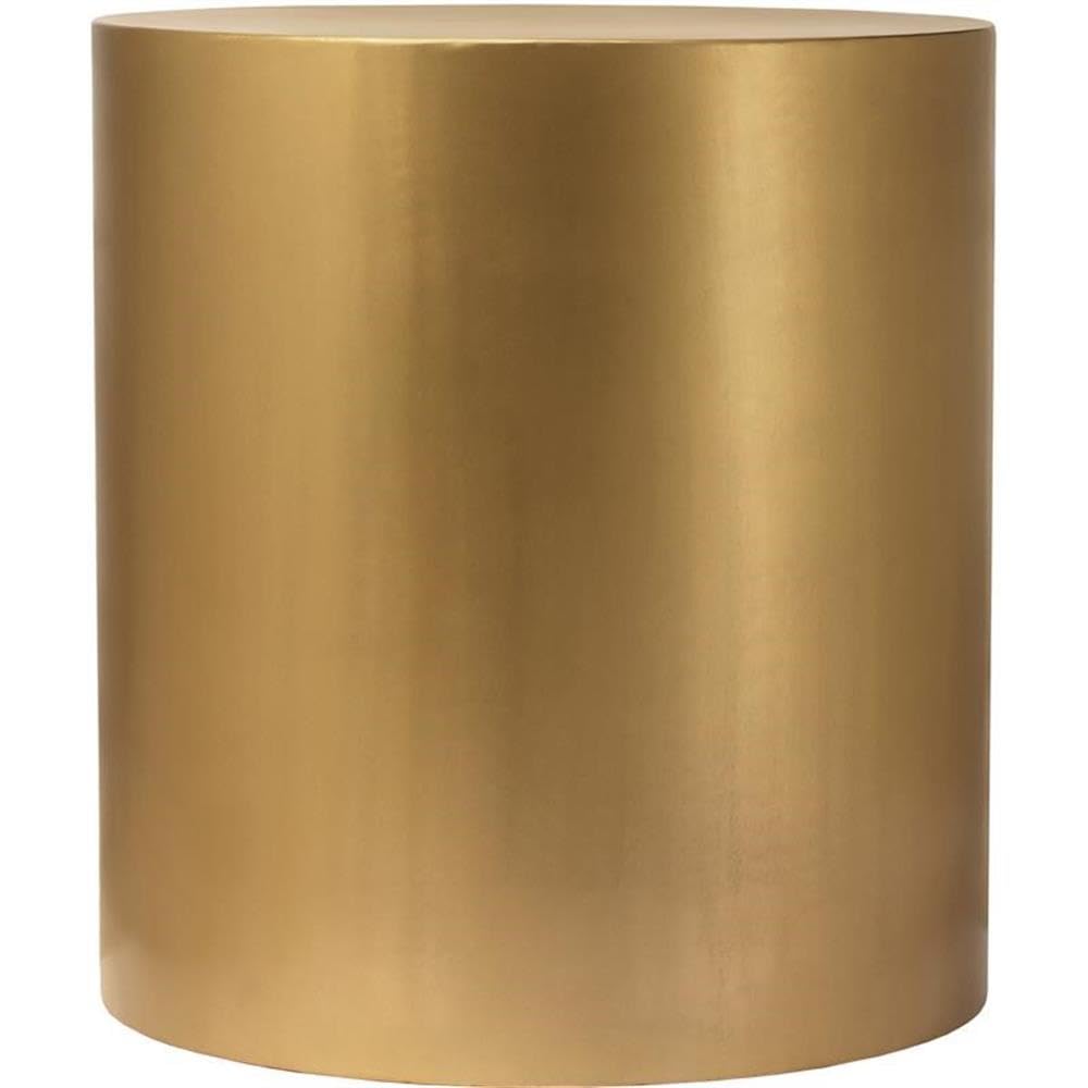 296-ET Cylinder Collection Modern | Contemporary Round End Table with Durable Metal Base, Brushed Gold, 20" W x 20" D x 22" H