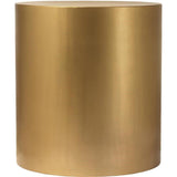 296-ET Cylinder Collection Modern | Contemporary Round End Table with Durable Metal Base, Brushed Gold, 20" W x 20" D x 22" H