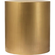 296-ET Cylinder Collection Modern | Contemporary Round End Table with Durable Metal Base, Brushed Gold, 20" W x 20" D x 22" H