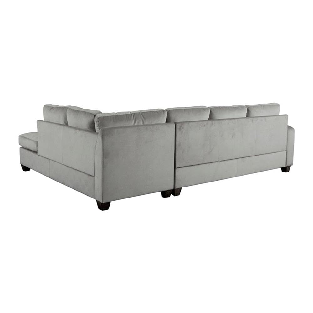 Emilio Velvet Upholstered Reversible Sectional in Taupe
