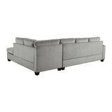 Emilio Velvet Upholstered Reversible Sectional in Taupe