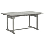 Patio Dining Table (63"-94.5")x39.4"x29.5" Solid Acacia Wood