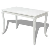 Dining Table 45.7" High Gloss White Dinner Table Home Kitchen Desk