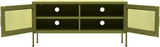 Steel TV Stand with Adjustable Levelers, Olive Green, 41.3"x13.8"x19.7"