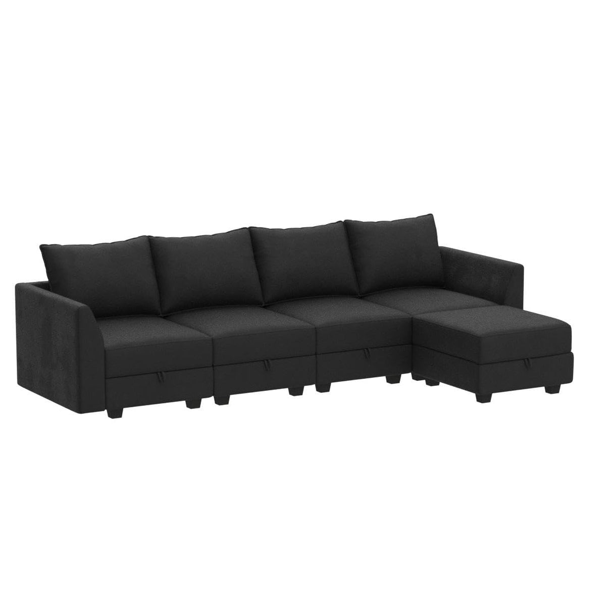 Modular Sectional Sofa Velvet L Shaped Couch with Storage Ottoman