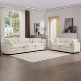 Modern Fabric Living Room Set of 2 Sofas - 2-Seat & 3-Seat