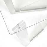 Townley Collection Console Table with Polished Stainless Steel Legs and Durable Glass Top