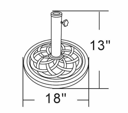 UBP18181-BR 18-Inch Cast Stone Umbrella Base, Made from Rust Free Composite Materials,