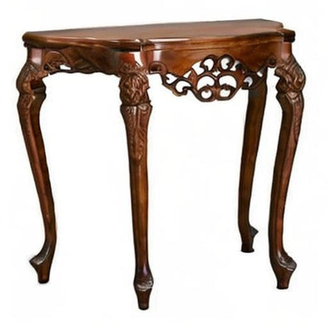 Furniture Piece Half Moon Wood Console Table, 0