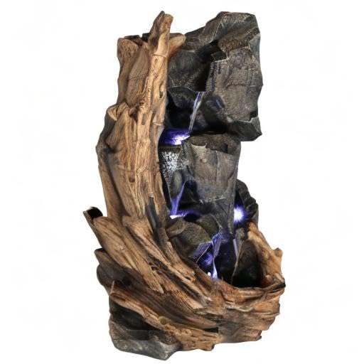 35-Inch Mountainside Rock Waterfall Fountain - Large Outdoor Water Fountain