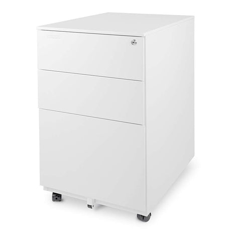 Modern SOHO Design 3-Drawer Metal Mobile File Cabinet with Lock Key Fully Assembled