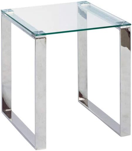 Polished Stainless Steel Legs and Durable Glass Top, Modern Home Furniture