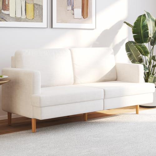 SF1 70" Loveseat Sofa Couch for Living Room, Sofa Couch w/Deep Seat, Solid Wood, Removable Sofa Cover, Modern Sofa Couch for Apartment Office Bedroom, Beige