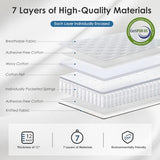 Queen Mattress,12 Inch Queen Size Mattress,Hybrid Mattress Queen In a Box,