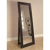 900453 Beveled Frame Floor Mirror Dark Cappuccino