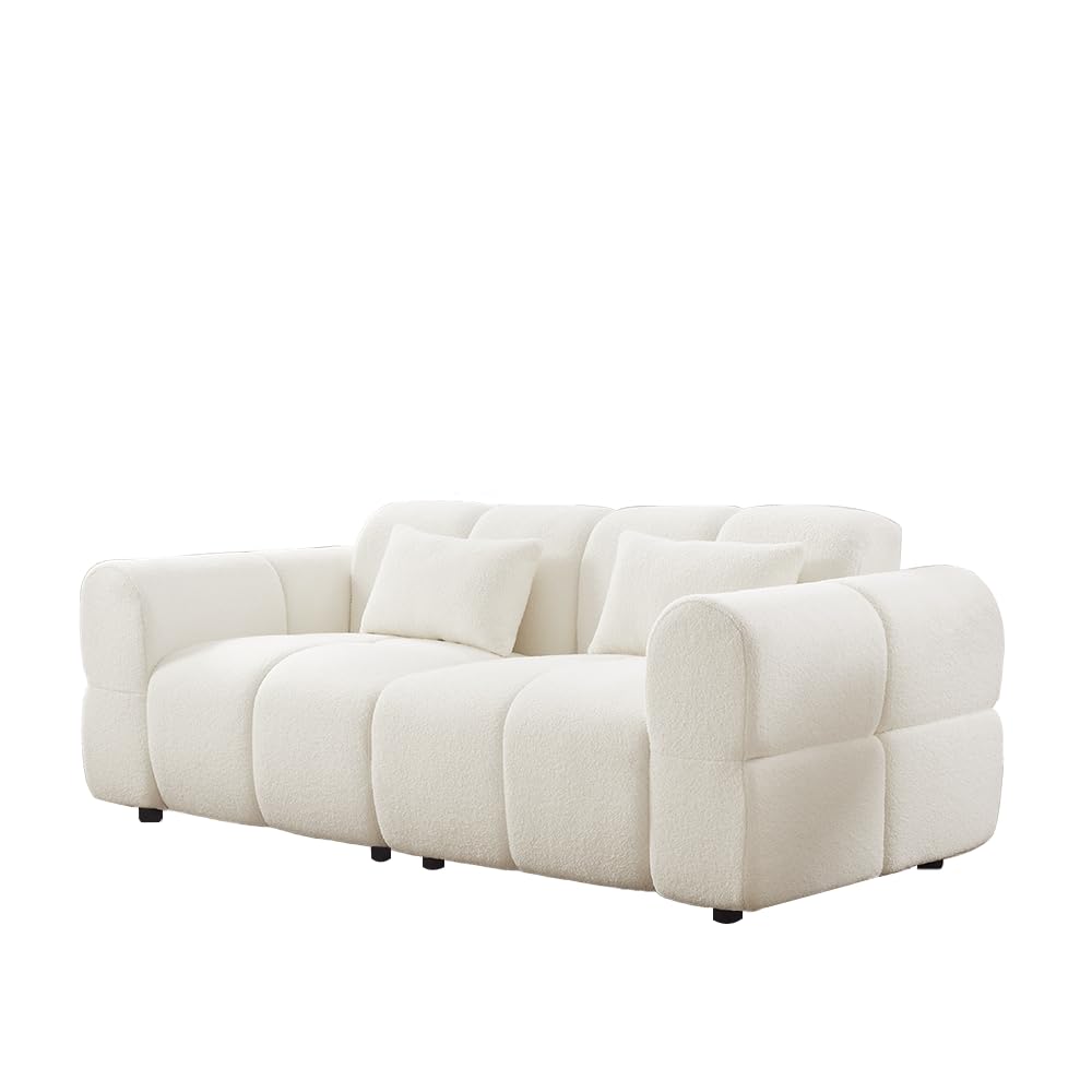 80" Modern Sofa Couch, Comfy Deep Seat Lambswool Cloud Sofa