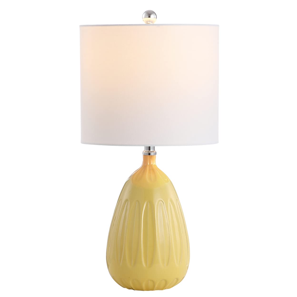 Lighting Collection Linnett Yellow 20-inch Bedroom Living Room Home Office Desk Nightstand Table Lamp