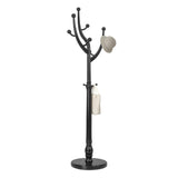 Wood Coat Rack Coat Tree Freestanding with Hooks, Heavy Duty Standing Coat Rack