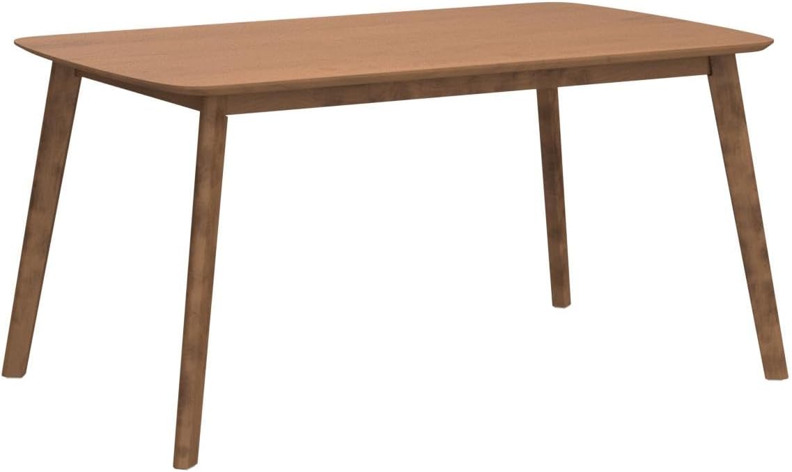 Knight Home Nyala Wood Dining Table, Natural Walnut Finish, 35.5 in x 59 in x 29.5 in