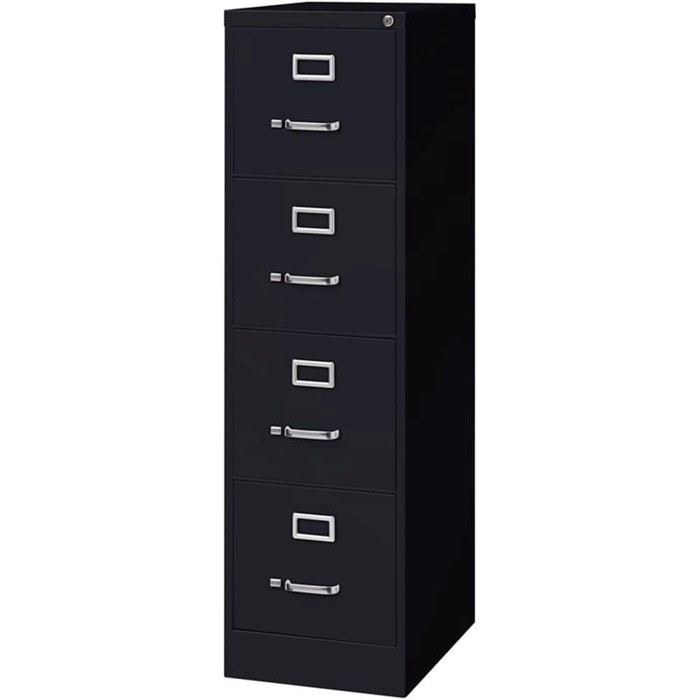 4 Drawer Metal Vertical File Cabinet with Lock, 22" Deep, Letter Size, Home/Office