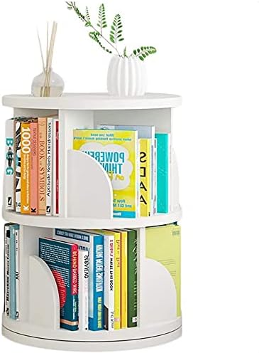 Bookshelf 2-Tier Rotating, Small Desktop Storage Rack/Books Display Stand for Kids