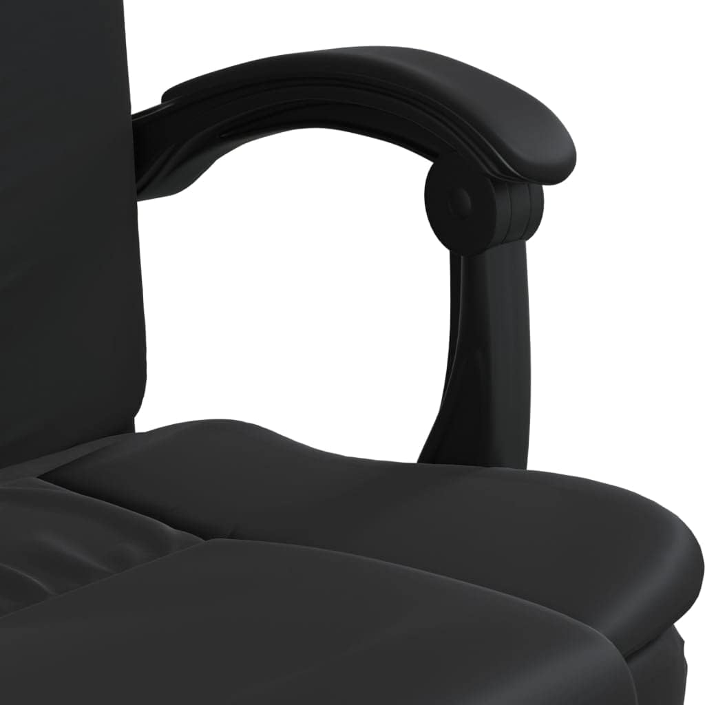 Reclining Office Chair Black Faux Leather (15.2 KG/33.44 LBS)