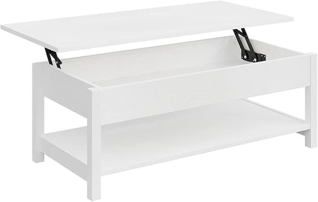 Lift Top Coffee Table with Hidden Compartment & Open Storage Shelf