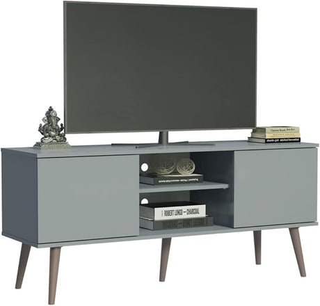 Console with 2 Doors and 2 Shelves with Cable Management for 50, 55 Inch Media Storage