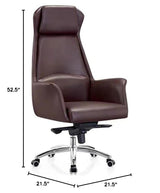 Modern Style Swivel Office Chair with Wheels/Armrests Chrome Metal Frame Modern