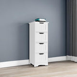 Bathroom Storage Cabinet, Side Cabinet with 4 Drawers, 11.8” x 11.8” x 32.5” Freestanding