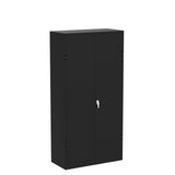Black Metal Storage Cabinet Doors, 72" Locking Steel Storage Cabinet with Shelves