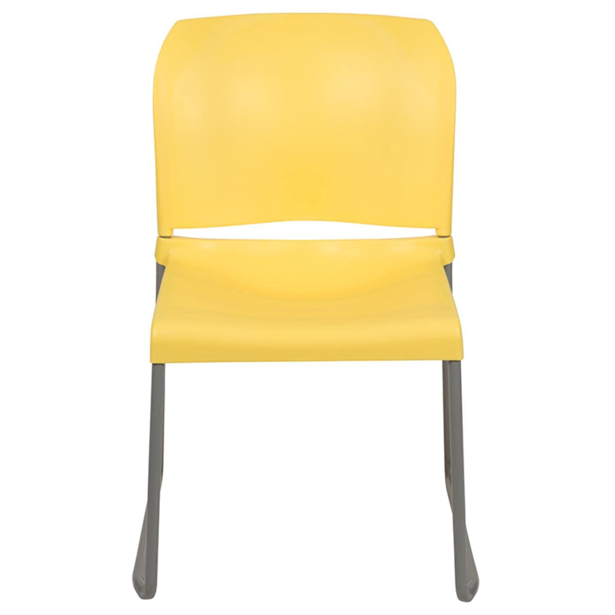 HERCULES Series 880 lb. Capacity Yellow Full Back Contoured Stack Chair
